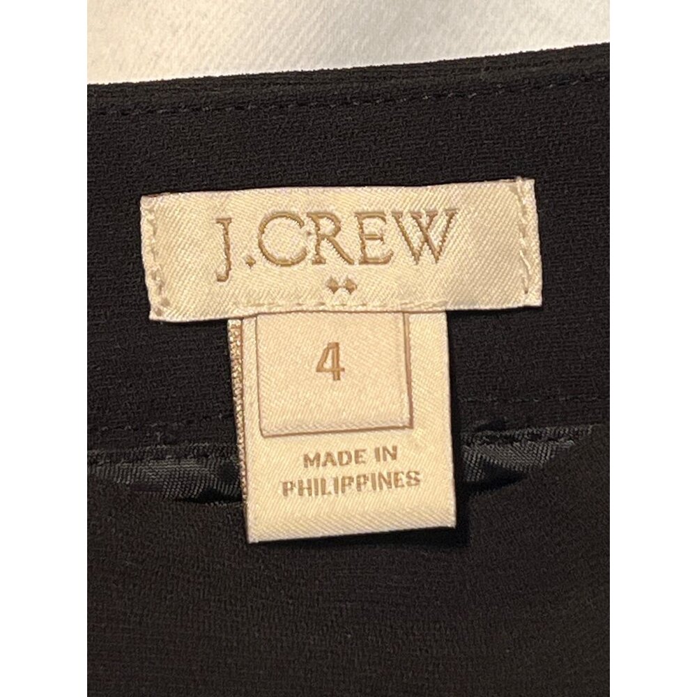 Womens J. Crew Black Pencil Skirt With Ivory Trim Size 4 Professional Office Wea - Picture 7 of 10